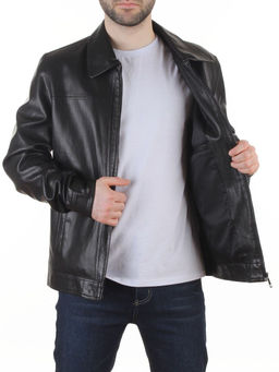 P-2119 BLACK Куртка демисезонная мужская (эко-кожа)