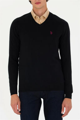 U. S. Polo Assn Мужской черный базовый свитер - U.s. polo assn фото 13