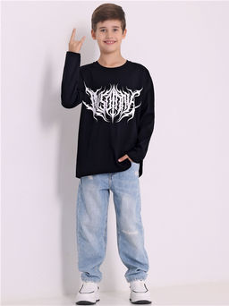 Лонгслив для мальчика Апрель из хлопка черный фото 4