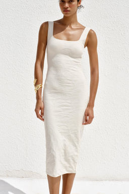 STRETCH SQUARE NECK DRESS - Zara фото 30