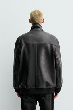 RELAXED FIT LEATHER JACKET ORIGINS - Zara фото 3
