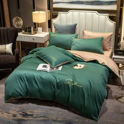 КПБ Mency однотонный с вышивкой MENO018 Евро