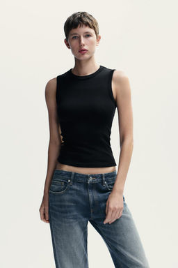 TRF STRAIGHT CROP MID-WAIST JEANS - Zara фото 3