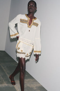 ZW COLLECTION EMBROIDERED SHIRT - Zara фото 5