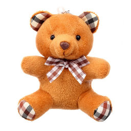 Мягкая ирушка Мишка в клеточку, на брелоке, цвет МИКС