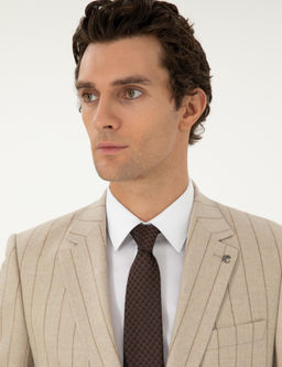 Бежевый зауженный костюм - Cacharel фото 2