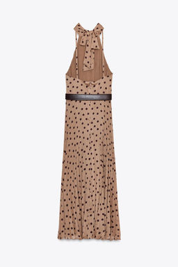 POLKA DOT MIDI DRESS WITH BELT - Zara фото 5