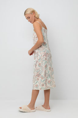 Е 10008/айвори,акварельные тропики сорочка ночная жен