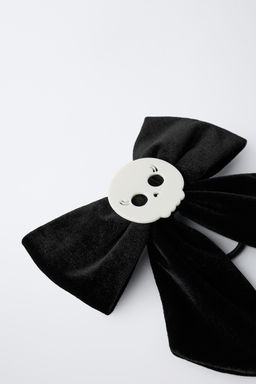 SKULL VELVET BOW CLIP SCRUNCHIE - Zara фото 3