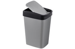 Ведро для мусора с подвижной крышкой 35 л 36*28*51 см Тандем сер.металлик/черный (модель 843558) - Elan gallery фото 6