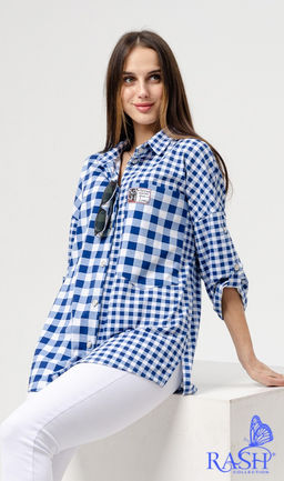 Туника Женева синяя (мелкая клетка) - Rash фото 4