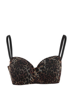 Siyah-Cok Renkli 3lu Micro Leopar Sabit Kap Straplez Sutyen THMSS26SU00010