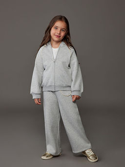 Kap??onlu K?z ?ocuk Fermuarl? Sweatshirt