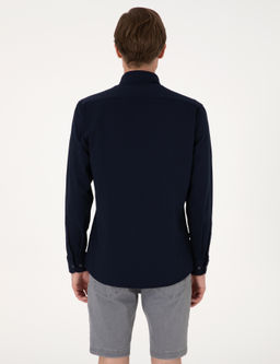 Lacivert Slim Fit Uzun Kollu G_mlek - Pierre cardin фото 5