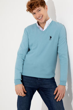 U. S. Polo Assn / Мужской синий базовый свитер - U.s. polo assn фото 13