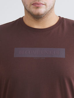 B?y?k Beden Bisiklet Yaka Bask?l? Erkek Ti??rt