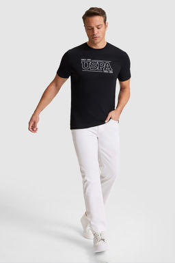 Erkek Siyah Regular Fit Bisiklet Yaka Ti__rt