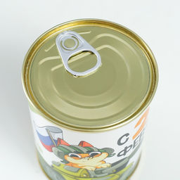 Носки мужские черные в банке С 23 февраля! Кот на танке