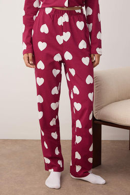 Trendyolmilla Premium Pudra %100 Pamuklu Kalpli Puf Desenli Gomlek-Pantolon Orme Pijama Tak?m? THMAW24PT00253  фото 3