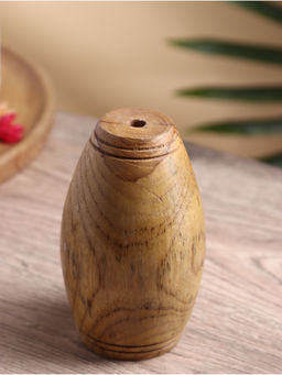 Ваза для сухоцветов «Бьянка», 9×9×15 см, дерево джати, коричневая