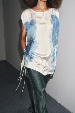 LINEN BLEND TROUSERS WITH CONTRAST STITCHING - Zara фото 2