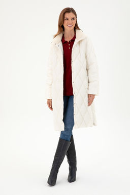 Женское кремовое пальто