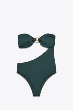 METAL PIECE CUT-OUT SWIMSUIT - Zara фото 6