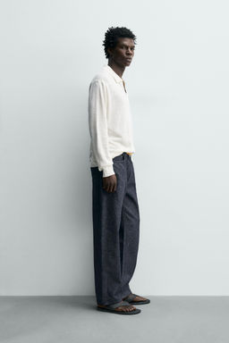 JEANS STRAIGHT FIT ALGOD?N - C??AMO / Azul - Zara фото 4