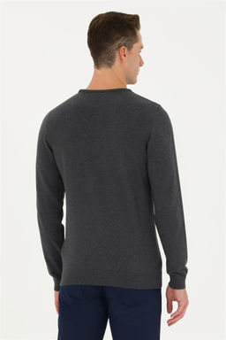 Мужской базовый свитер антрацитового меланжа - U.s. polo assn фото 4