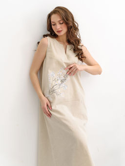 Женское платье полулён 2095 (131) молочный 2095 (131)