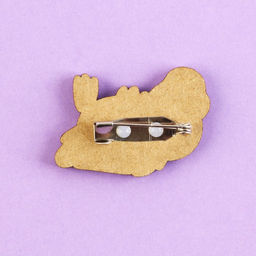 Цена за 2 шт. Значок деревянный Кря, 3.3?2.3 см