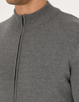 Gri Melanj Slim Fit Fermuarl_ Triko H_rka - Pierre cardin фото 7