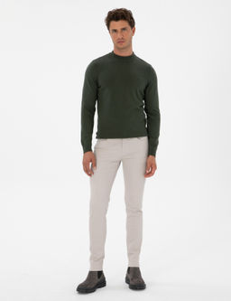 Koyu Haki Slim Fit _eyrek Yaka Basic Triko Kazak - Pierre cardin фото 4