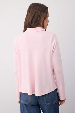 Wardrobe Essentials  Pembe Tok Kumasl? Dugmeli Orme Bluz | TWOAW26BZ00074