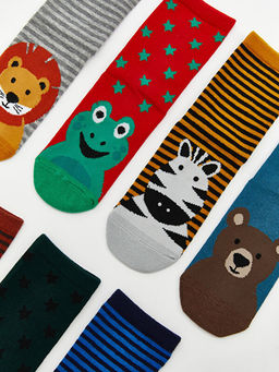 Desenli Erkek ?ocuk Soket ?orap 7li