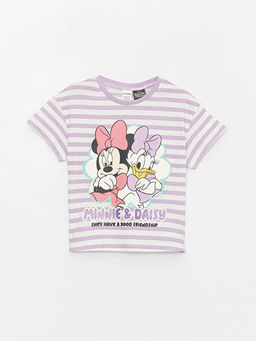 Bisiklet Yaka K?sa Kol Minnie Mouse Bask?l? K?z Bebek Ti??rt