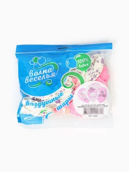 Шар воздушный латексный 12" «Ура, девочка» белый/розовый, пастель, 5 ст., набор 25 шт., МИКС