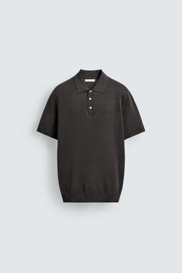 TEXTURED KNIT POLO SHIRT - Zara фото 7