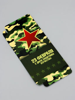 Цена за 5 шт. Подарочная коробка под плитку шоколада, без окна, «23 февраля», 17.1×8×1.4 см