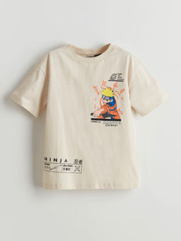 Bisiklet Yaka Naruto Bask?l? Erkek ?ocuk Ti??rt