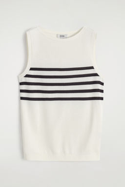 CAMISETA SIN MANGAS DE PUNTO CON RAYAS