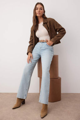 Ac?k Mavi-6001 Yuksek Bel Wide Leg Jeans TWOAW24JE00074