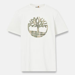 Мужская футболка Timberland T-Shirt Kennebec River Camo Tree Logo Regular белая  фото 5
