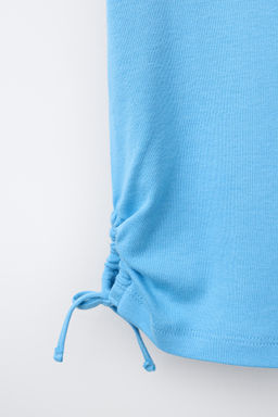 CAMISETA CON MODAL CUT OUT LAZOS / Azul - Zara фото 4