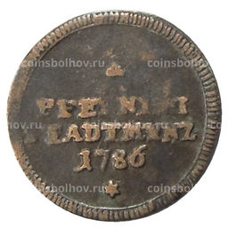 Монета 1 пфенниг 1786 года Германские государства  Аусбург