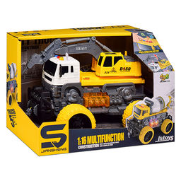 Машина "МегаБур" 1:16 (свет, звук) в коробке (цвет желтый)