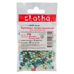 Бусина Zlatka MIX пластик PB 4 мм 10 х 10 г 0.2 г №07 ассорти