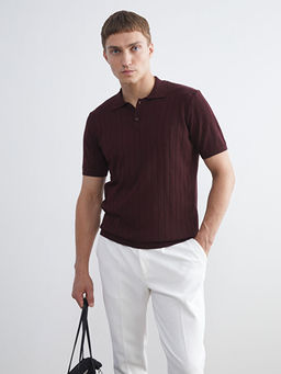 Polo Yaka K?sa Kollu Erkek Triko Kazak