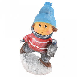 Скульптура-фигура для сада из полистоуна "Мальчик с фонариком" 13х8х20см (Россия)