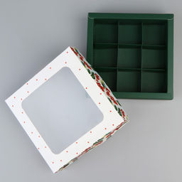 Цена за 5 шт. Коробка под 9 конфет «С Новым годом», 14.5×14.5×3.5 см